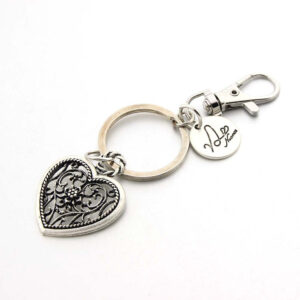 Wholesale Men's Heart Charm Letter Keychain
