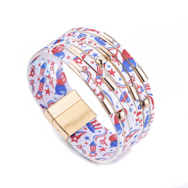 Wholesale Alloy Tube Magnet Buckle Valentine's Day Leather Bracelet
