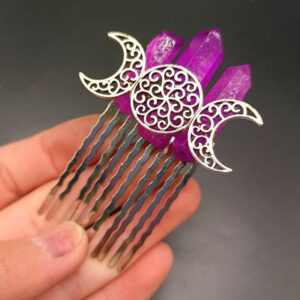 Purple +10 tooth hair comb