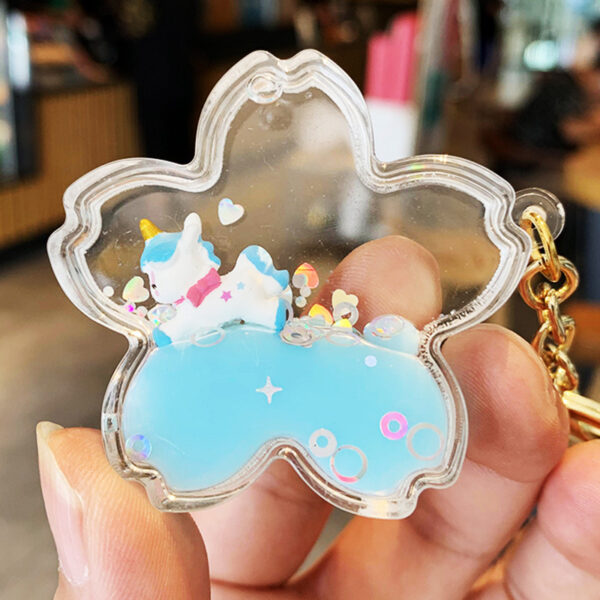 O1CN01Tb0p421XOexA30onr_2215524792914-0-cib Wholesale Acrylic Quicksand Unicorn Keychain