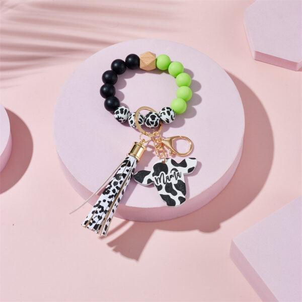 Wholesale Niutou Western Style Silicone Beaded Wrist Keychain