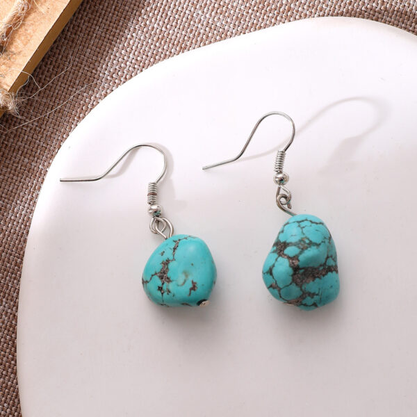 Wholesale Turquoise Alloy Feather Earrings