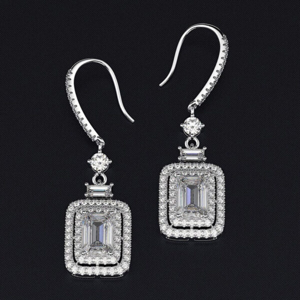 Wholesale Square Diamond Zircon Earrings