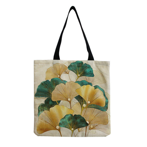 Wholesale Cotton Hemp and Green Leaf Printed Handbags