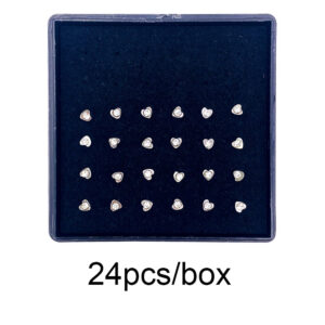 24/box white peach heart nose nails