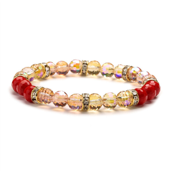 Wholesale Super Flash Colorful 8MM Cut Crystal Glass Multicolor Bracelet