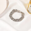 Wholesale European and American Wide Version Flash Diamond Alloy Thick Chain Bracelet