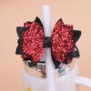 Wholesale Diy Flash Cloth Leather Bow Rubber Band Buckle Cup Straw Accessories