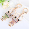 Wholesale Metal Cute Frog Inlaid Diamond Keychains