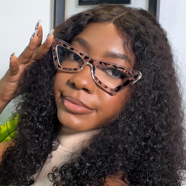 Wholesale Triangular Cat Eye Plain Mirror Anti-blue Light PC Sunglasses