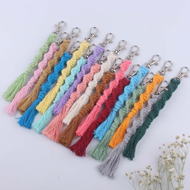 Wholesale Cotton Rope Handwoven Lanyard Keychain