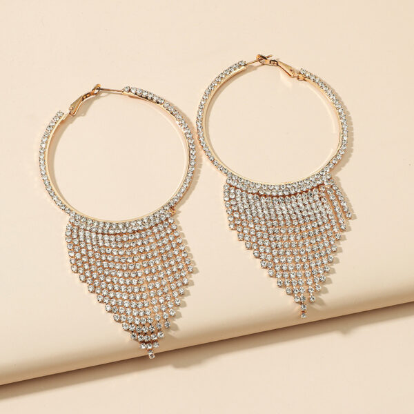 Wholesale Tassel Rhinestone Claw Chain Alloy Earrings