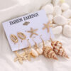 Wholesale Fashion Gold and Silver Natural Shell Scallop Earring Set