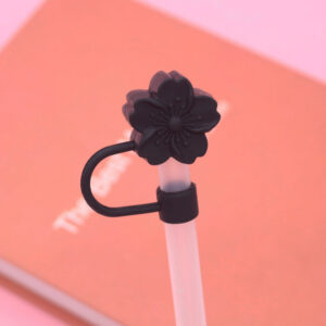 Silicone Black Begonia 10mm / Bagged without straw