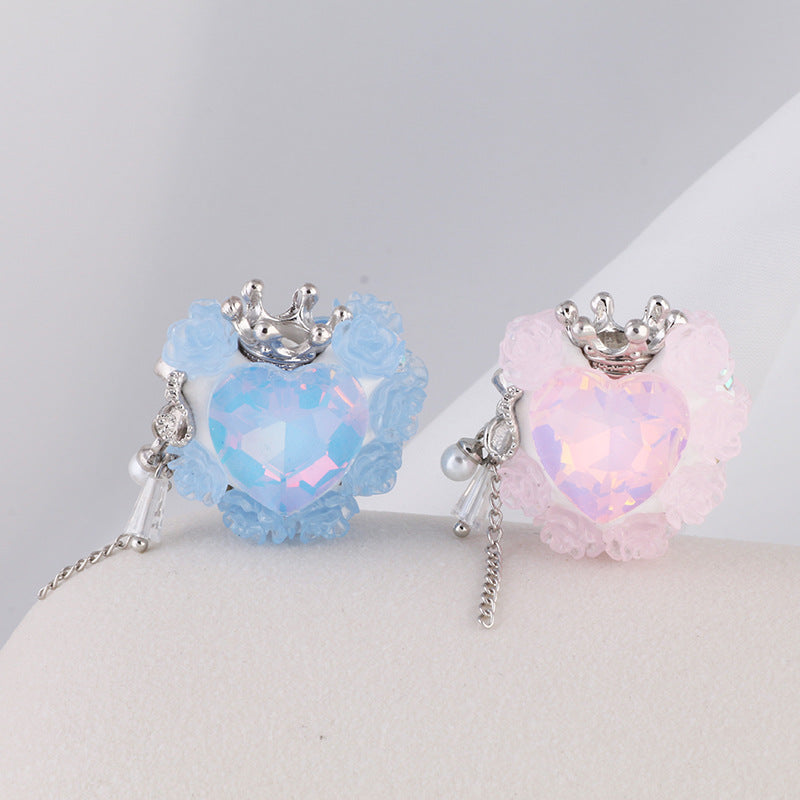 Wholesale Color Changing Love Zircon Crown Soft Ceramic Diamond Ball with Straight Hole Beads