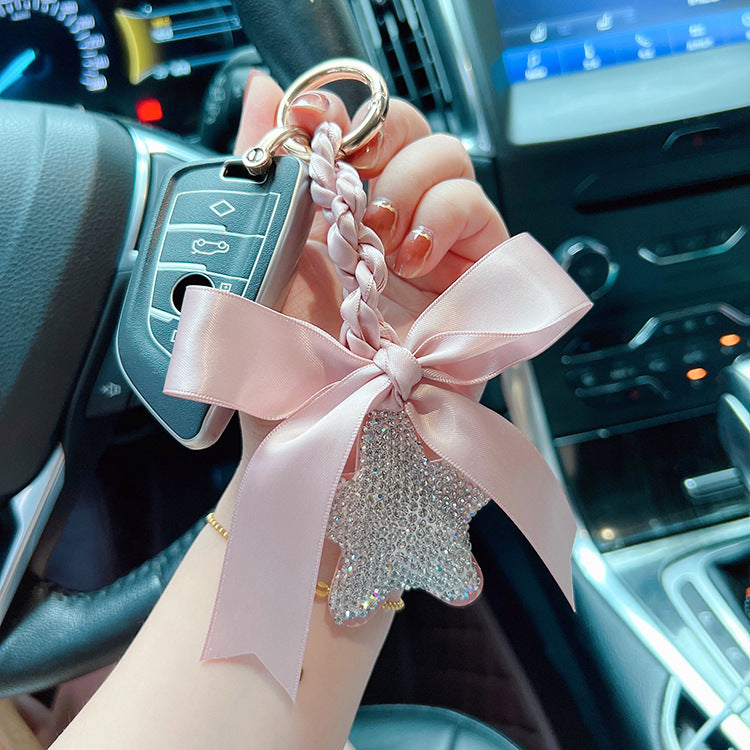 Wholesale Butterfly Clay Diamond Five inted Star Keychain