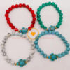 Wholesale Turtle Starfish Elastic Beaded White Blue Turquoise Bracelet