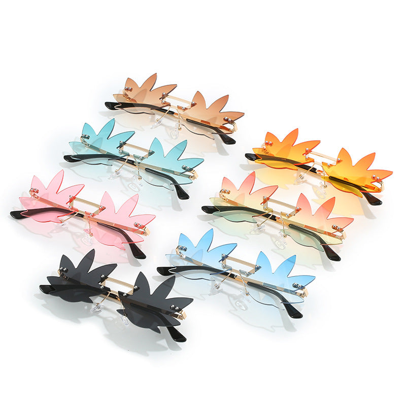Wholesale Nature Leaf Glasses Hip Hop Sunglasses AC