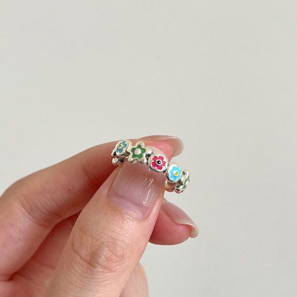 O1CN01Tlrf6q1de81QoWaIu_2249443760-0-cib Wholesale Alloy Color Drop Oil Small Flower Opening Adjustable Ring