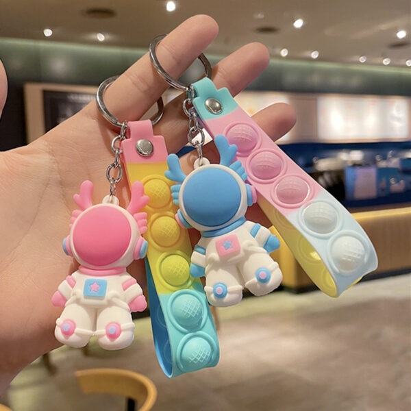 Wholesale PVC Space Dragon Leather Rope Keychains