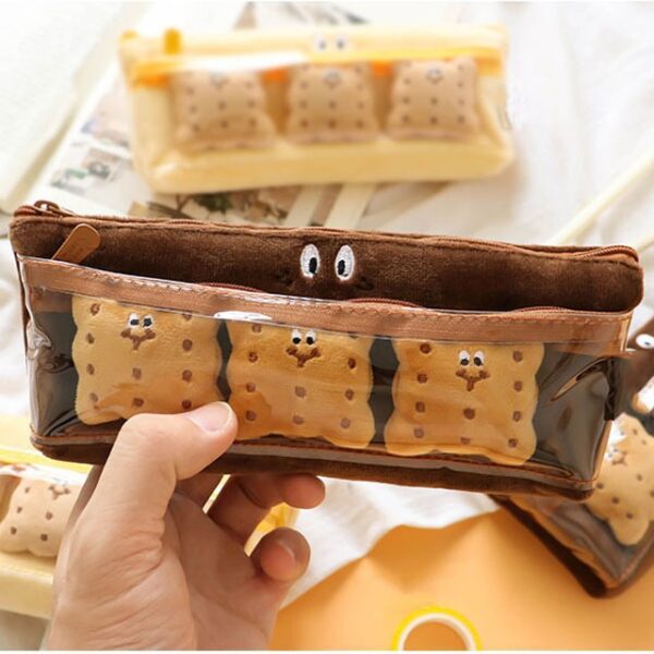 O1CN01TlzkV21KuBLTZnzfH_1001961223-0-cib Wholesale Double Layer Snack Sandwich Cookies Plush Pencil Bag