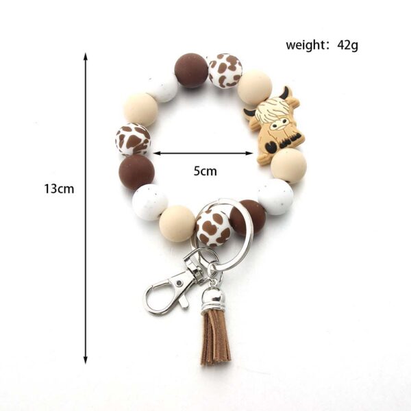 Wholesale Yak Silicone Beads Wooden Beads Tassel Bracelet Keychain