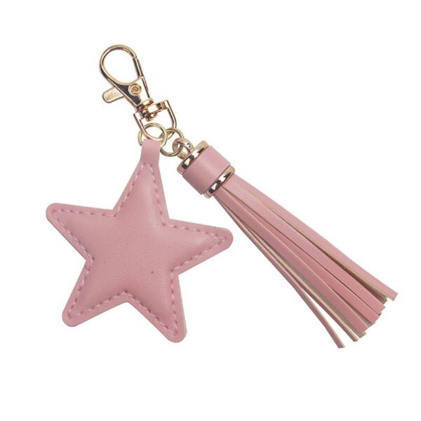 Wholesale Five-pointed Star Tassel Leather Keychain