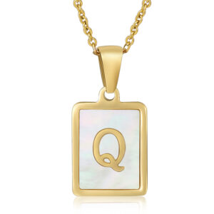(including chain) white shell Q / 18K