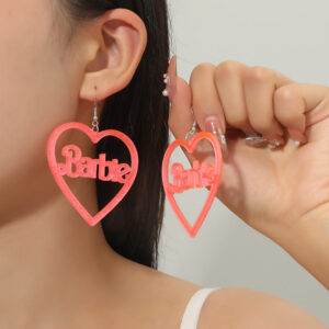 Wholesale Love Heart Hollow Acrylic Earrings