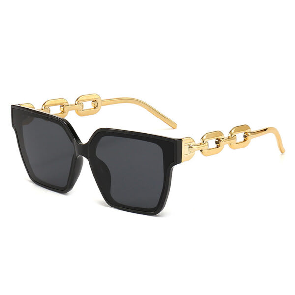 Wholesale Large Frame Box Semi-metal Chain PC Women's Sunglasses