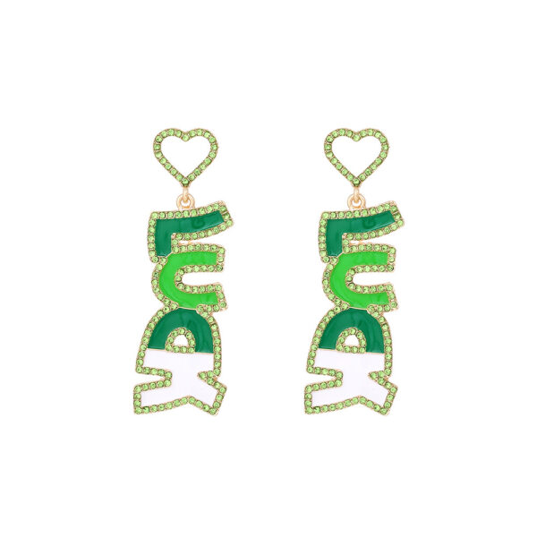Wholesale Alloy Rhinestone LUCK  Mardi Gras Earrings