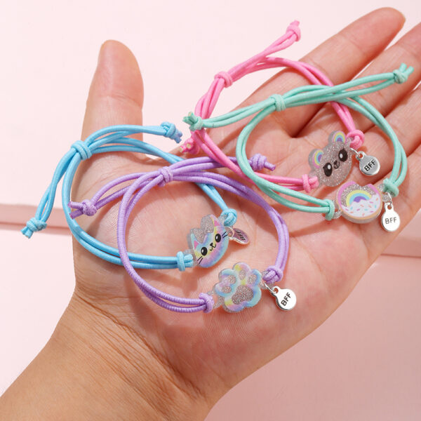 Wholesale Kitty Bear Donut Elastic Cord Bracelet