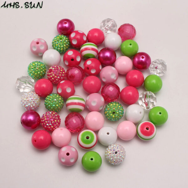 Wholesale 50PCS/Pack 20MM Tricolor Stripe Acrylic Beads Bubblegum Beads