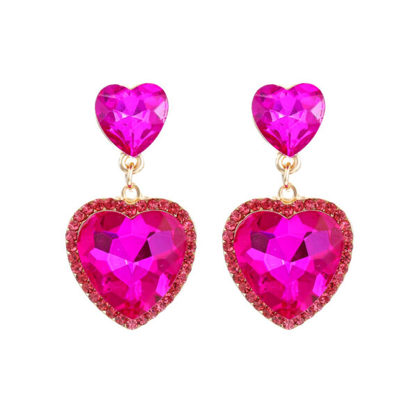 Wholesale Crystal Diamond Heart Alloy Earrings