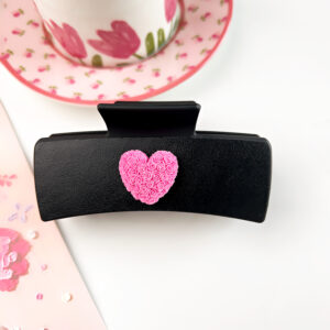 PU10.5cm square-love black / Plastic/Resin