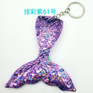 Colorful Purple 61 / Single ring buckle + sequined mermaid