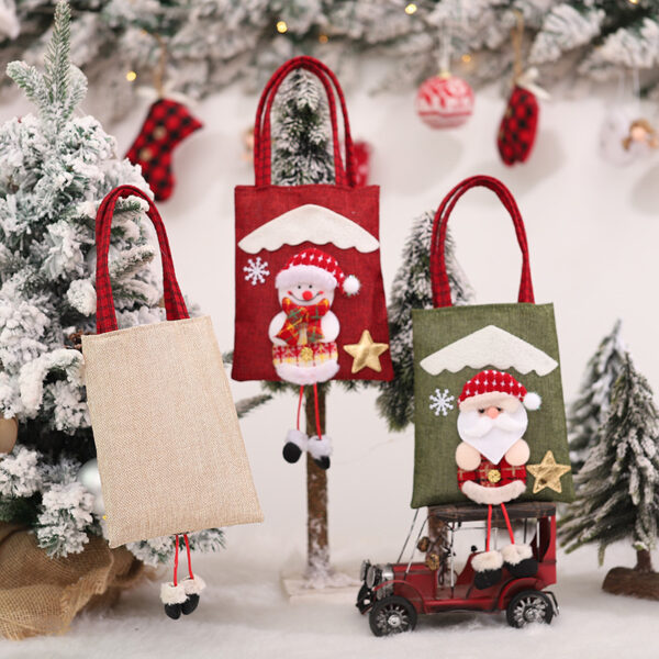 Wholesale Christmas Decorations Linen Cloud 3D Doll Handbag