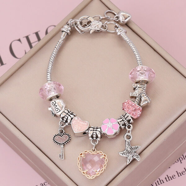 Wholesale DIY Love Crystal Glass Alloy Bracelet