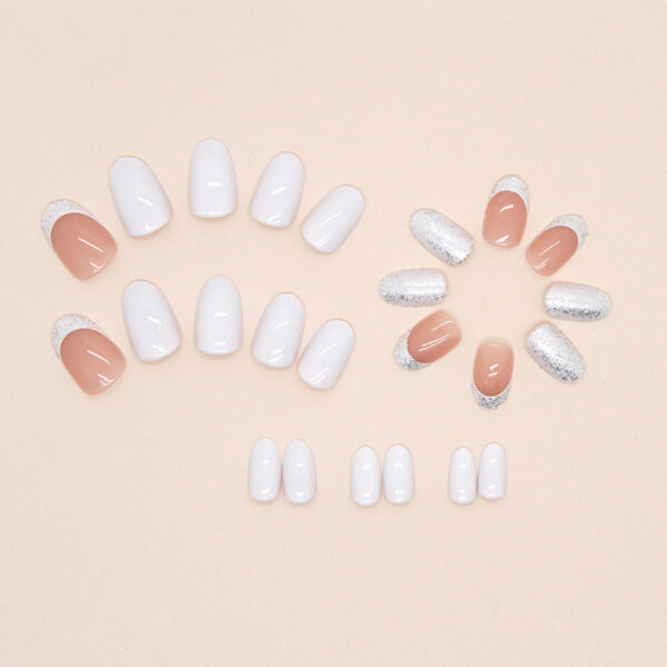 O1CN01U2JQXf1qQveGJUygR_3917635491-0-cib Wholesale Short Oval Cream White Solid Color Nail Stickers