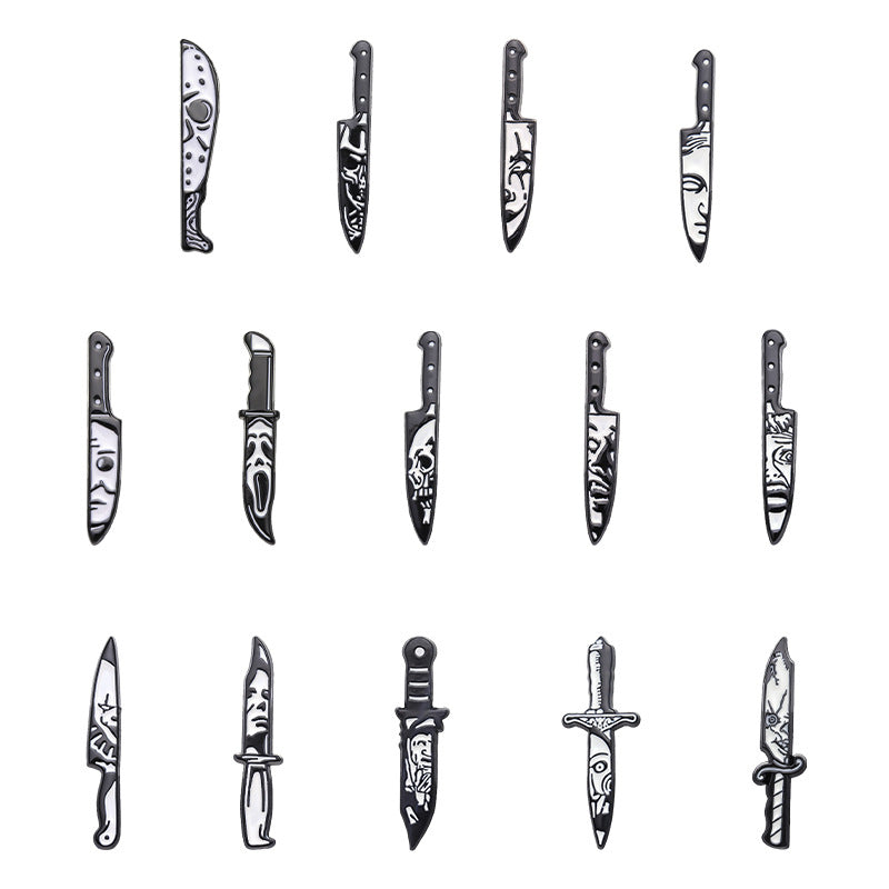 Wholesale Creative Daer Ghost Face Shape Skull Metal Brooch