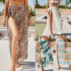 Wholesale Leopard Print Beach Dress Cover Up Polyester Swimwear
