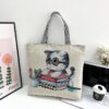 Wholesale Ethnic Style Embroidered Cat Canvas Bag