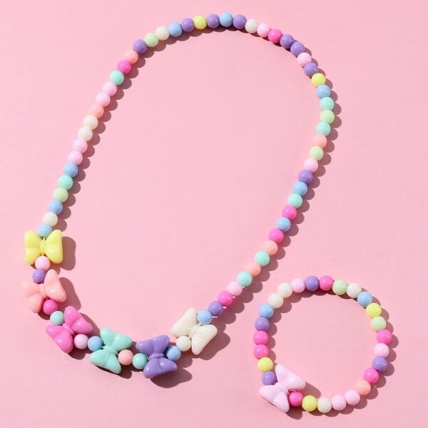 Wholesale Handmade Beaded Colorful Bow Tie Necklace Bracelet Set