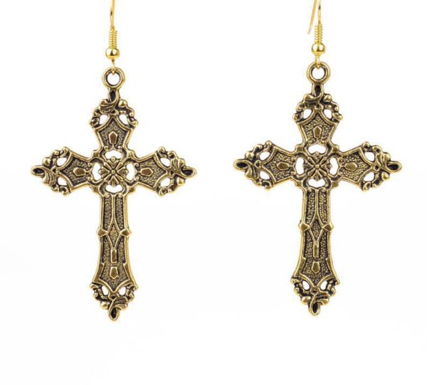 Wholesale Vintage Gothic Cross Alloy Earrings