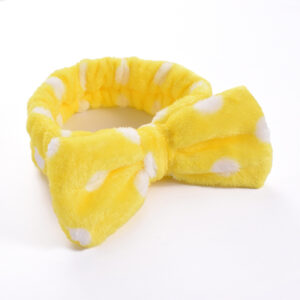 06#Yellow white dots (bow headband)