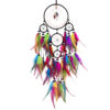 Wholesale colorful dream catcher wind chime natural crystal feather decoration