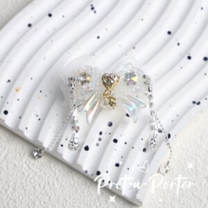 White / Handmade 03-crystal butterfly heart