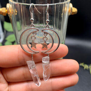 White moon earrings