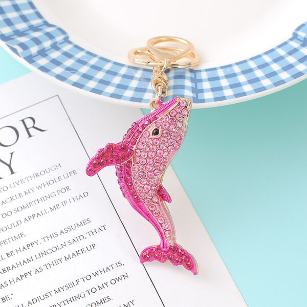 Wholesale Metal Rhinestones Dolphin Keychains