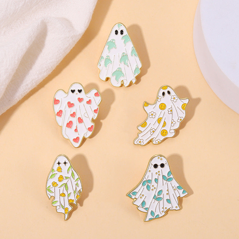 Wholesale Maple Leaf Ghost Horror Ghost Alloy Brooch